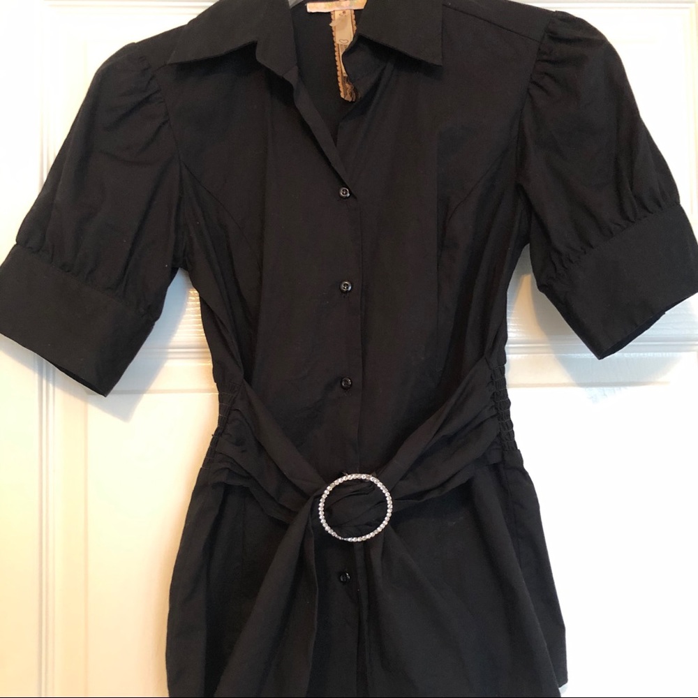 Fun button-up Black Top